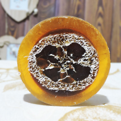 "Апельсин с корицей и люфой" мыло твердое глицериновое ручной работы 100 гр.±5